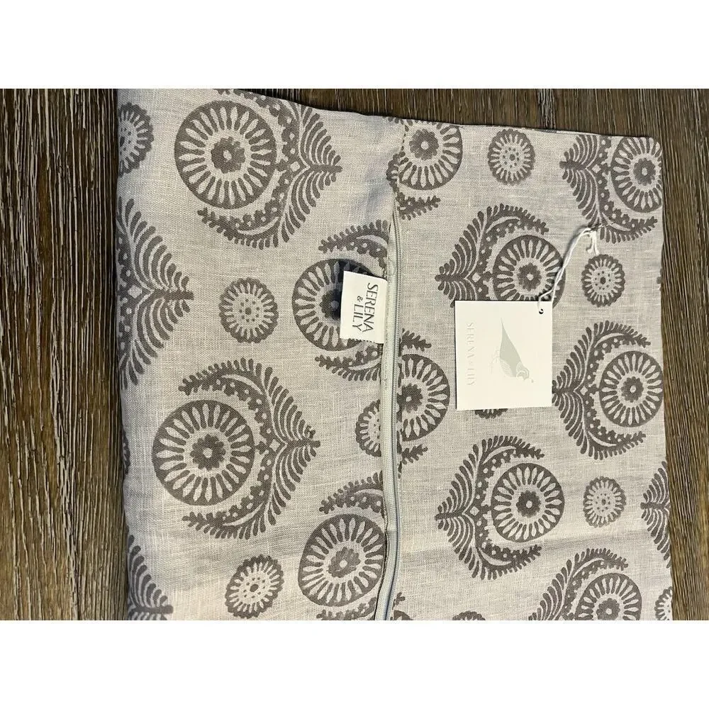 NWT Serena‎ & Lily Pillow Cover (20” SQ) Gray 100% Linen